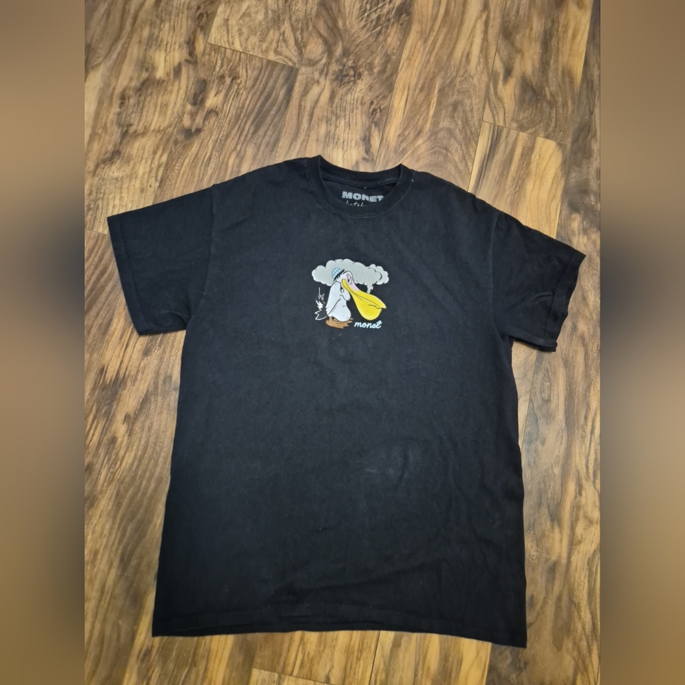 Monet Puff the Pelican Black T-Shirt Size Medium